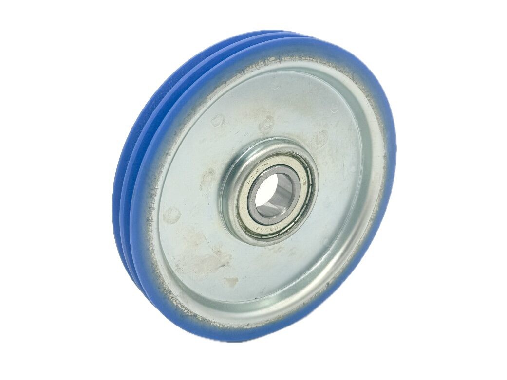 OTIS向けドア連動プーリー<br>直径φ140　内径φ20　幅20mm<br>ベアリング6204Z